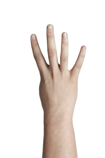 Una mano contando cuatro — Foto de Stock