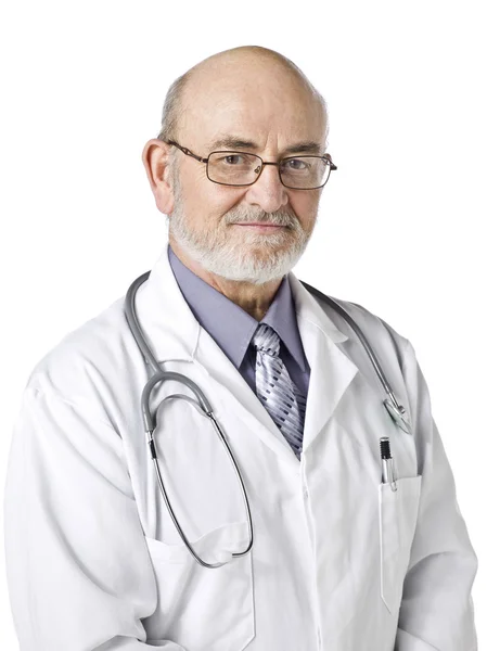 Un medico felice con uno stetoscopio — Foto Stock