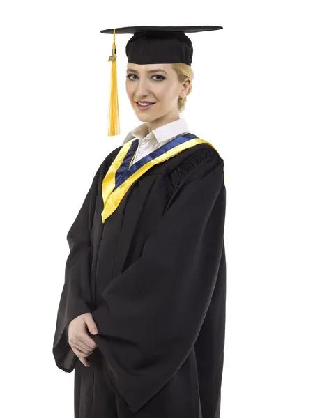 Uma estudante graduada feliz do sexo feminino — Fotografia de Stock