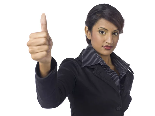 A successful businesswoman with approved hand — Stock Photo, Image