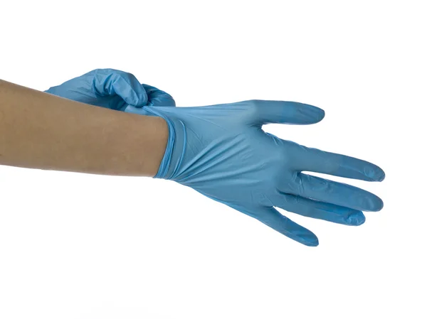 Un chirurgien portant des gants médicaux — Photo