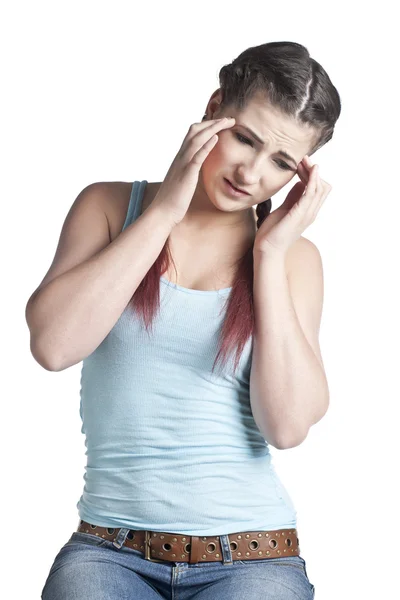 A woman having head pain — Stock Photo, Image