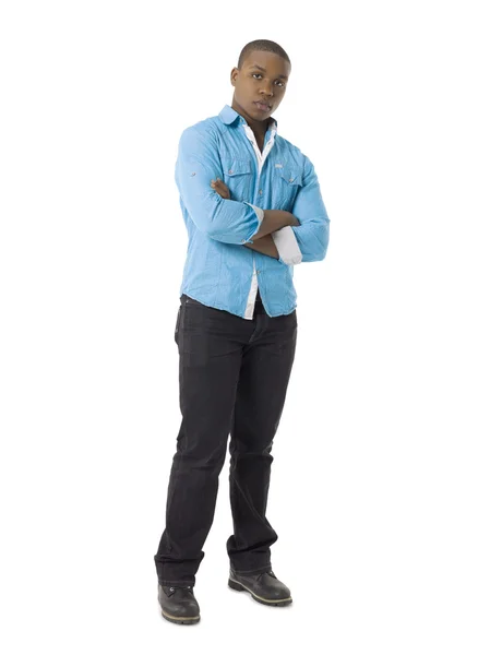 Homme afro-américain avec bras croisé — Photo