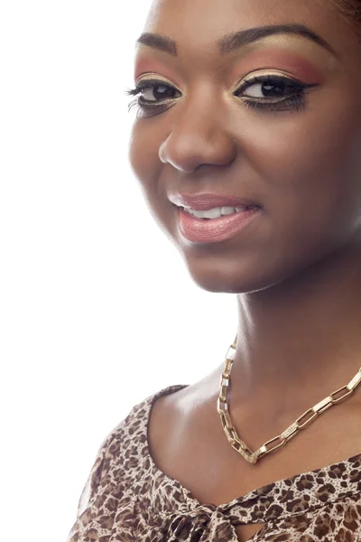 Afryki amerykański model uśmiechający się — Zdjęcie stockowe