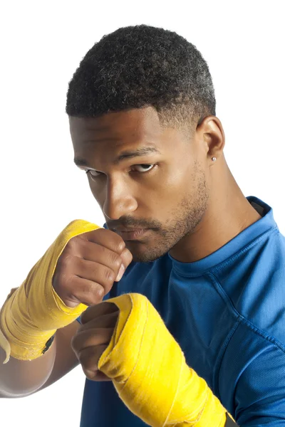 Boxeador agressivo — Fotografia de Stock