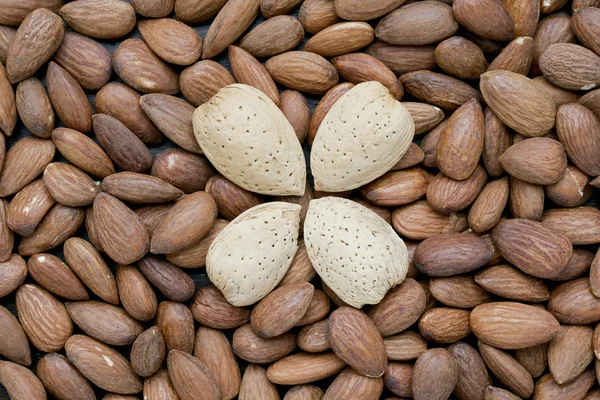 Almendras con cáscara — Foto de Stock