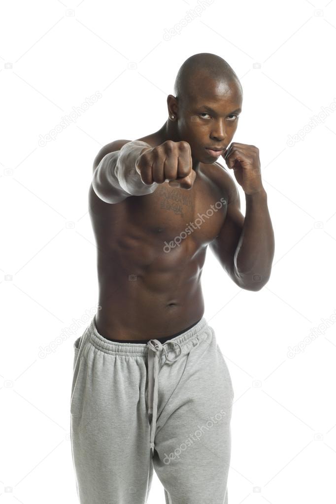 african american man punching
