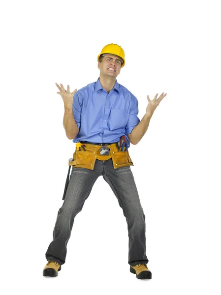 An angry male construction worker — Stock Photo, Image