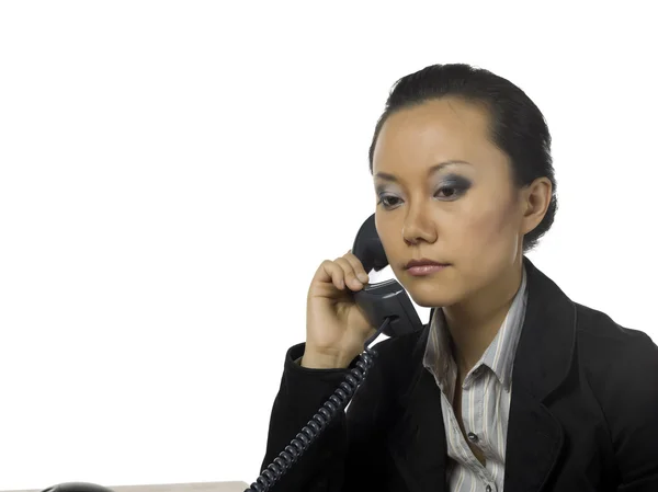 Asiatische Geschäftsfrau in Telefon — Stockfoto