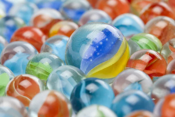 Assorted colorful swirl marbles — Stock Photo, Image
