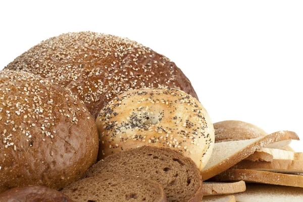 Sortidas tipos de pão de perto — Fotografia de Stock