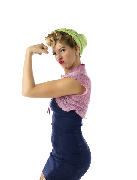 Angry woman with clenched fist — Stock Photo, Image