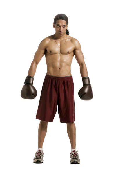Asiático lutador de boxe — Fotografia de Stock