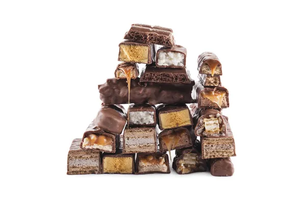A pyramid of chocolate bars — Stock Photo, Image
