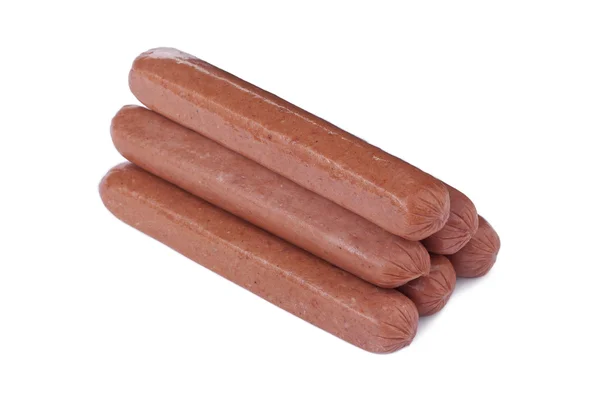 Een stapel van ongekookt hotdog — Stockfoto