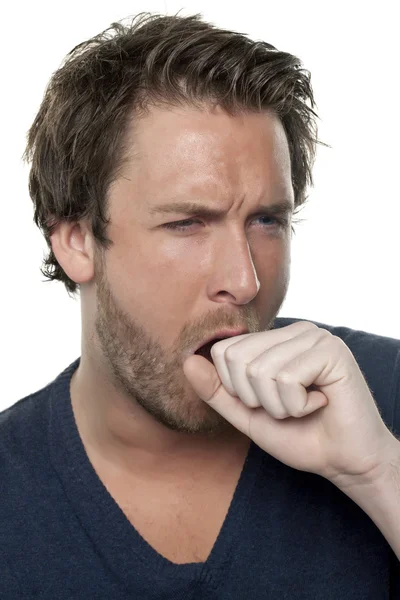 A man having a cough — Stock Photo, Image