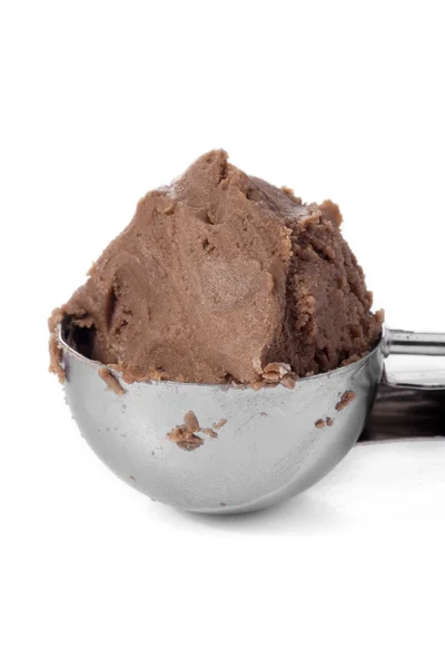 A scooper with chocolate ice cream — Stock Photo, Image