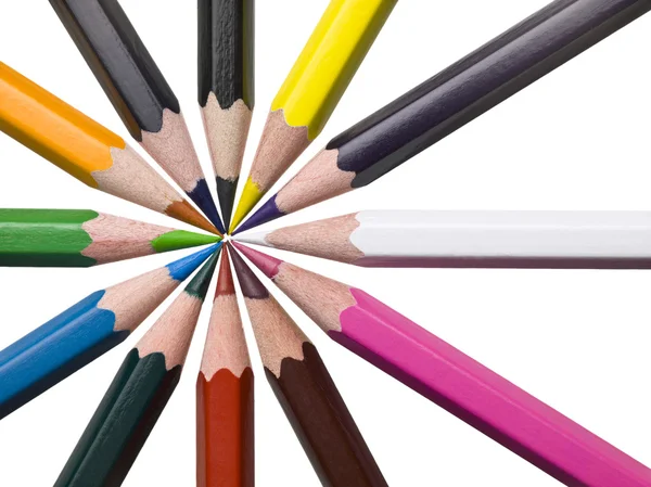 Geassorteerde kleurrijke potloden — Stockfoto
