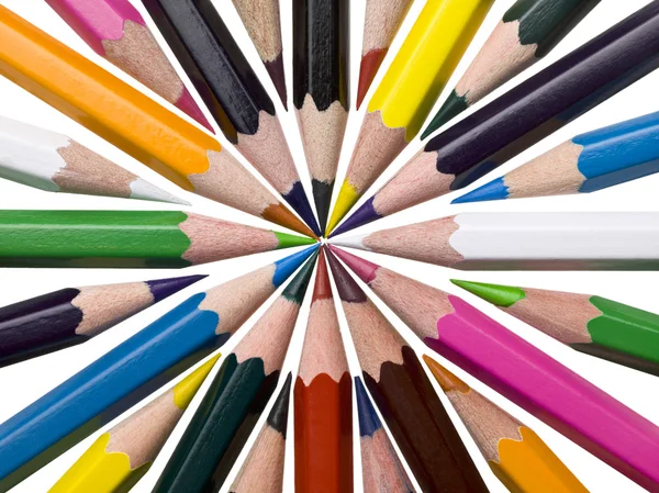 Rozmanité, barevné tužky — Stock fotografie