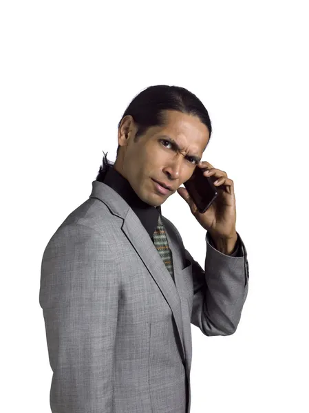 Astonished man on phone — Stock Photo, Image