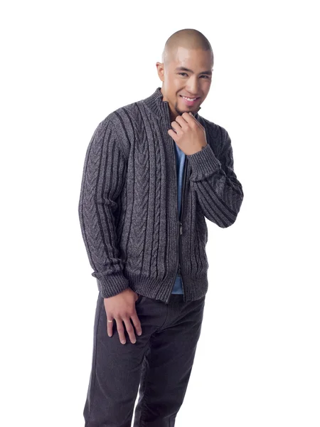 Attractive bald guy smiling — Stock Photo, Image