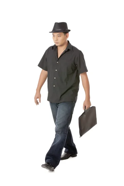 Çekici erkek holding çanta — Stok fotoğraf