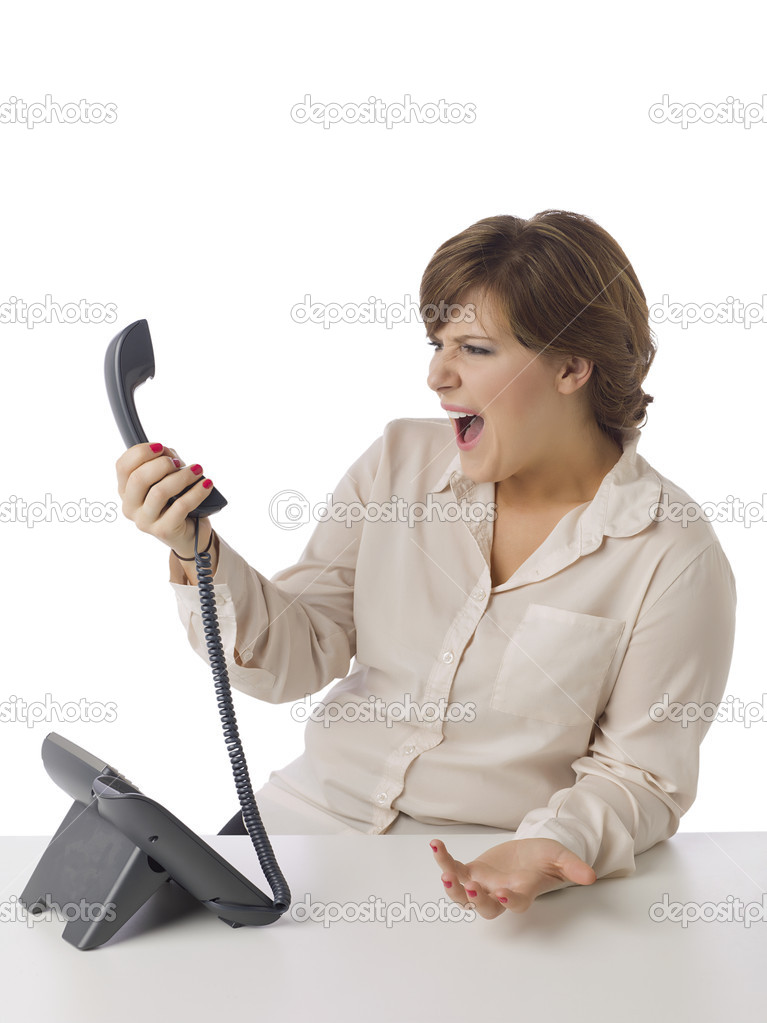 annoyed woman holding the phone