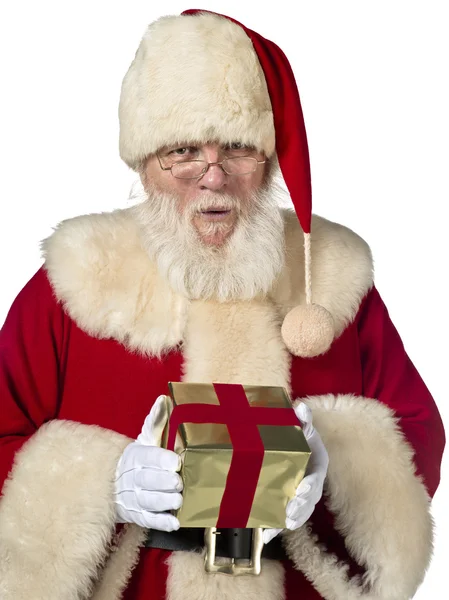 879 Weihnachtsmann mit Geschenkbox — Stockfoto