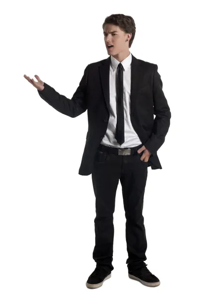 Attractive teenage guy in upset gesture — Stock Photo, Image