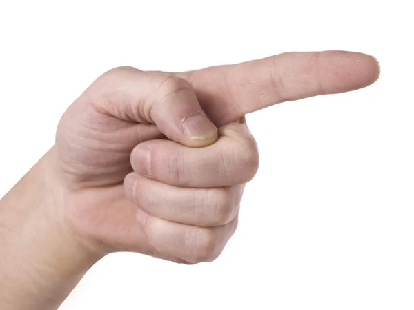 A finger pointing to the side — Stock Photo, Image