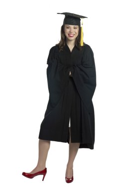 mutlu bir mezun genç