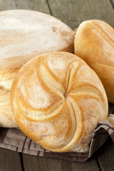 A group of bread in the brown cloth — Stock Photo, Image