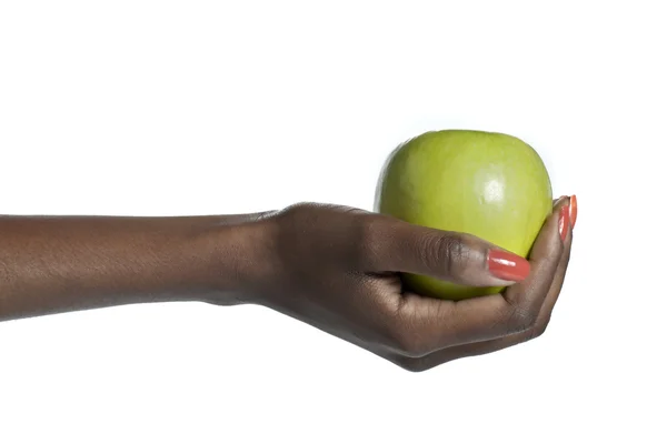 Uma mão com maçã — Fotografia de Stock