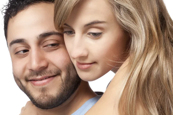 Una pareja feliz mostrando su afecto el uno al otro — Foto de Stock