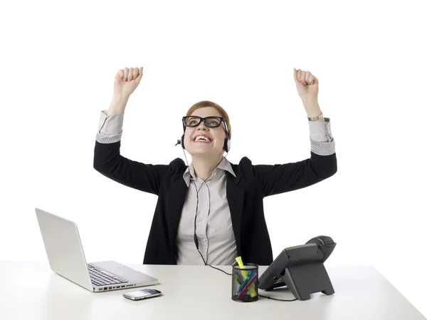 A happy office girl — Stock Photo, Image