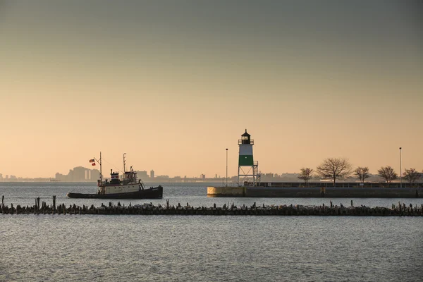 Een zonsondergang lake michigan — Stockfoto