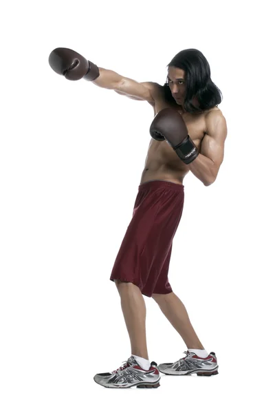 A male boxer throwing a straight punch — Stock Photo, Image