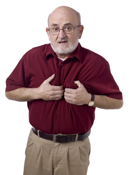 Un homme âgé ayant une crise cardiaque — Photo