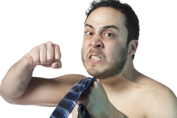 A man having an aggressive fighting — Stock Photo, Image