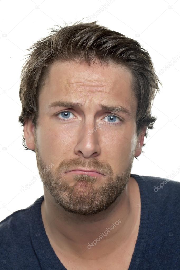 a man making sad face