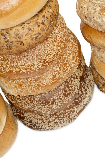 Bagel ekmekler yığını — Stok fotoğraf