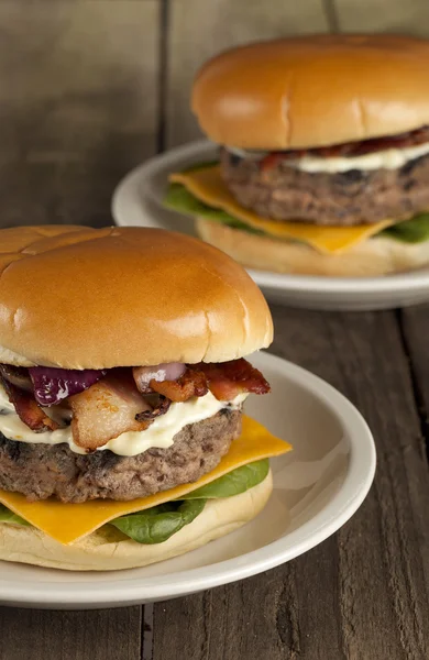 A plate of hamburgers — Stock Photo, Image