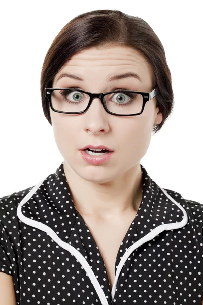 A shocked face of female — Stock Photo, Image