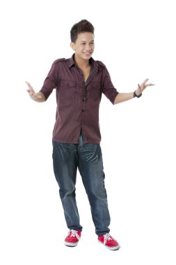 genç bir adam daha fazla el hareketi