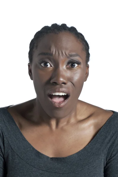 A shocked face of a woman — Stock Photo, Image