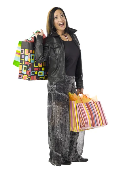 A shocked lady shopper — Stock Photo, Image