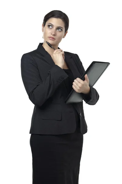 Una mujer de negocios pensante — Foto de Stock