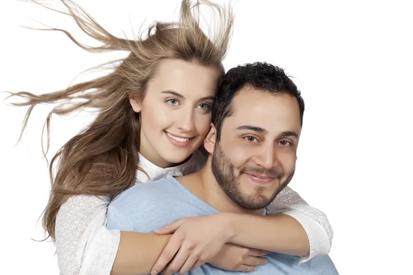 En hustru som kramar maken — Stockfoto