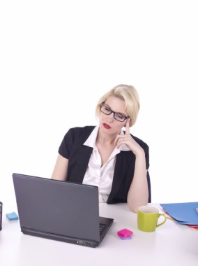 kadın bir stres ofis