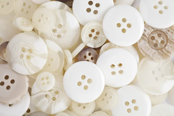 Assorted white buttons — Stock Photo, Image